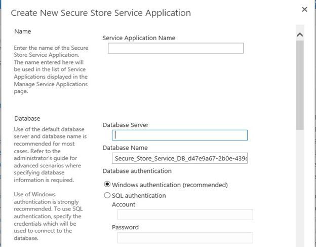 create new secure store service